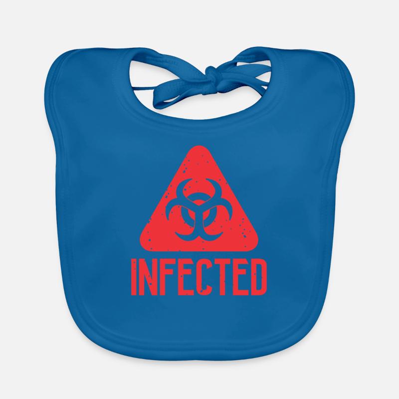 Infecte le symbole de risque biologique Zombie Apocalypse Bavoir bio Bébé