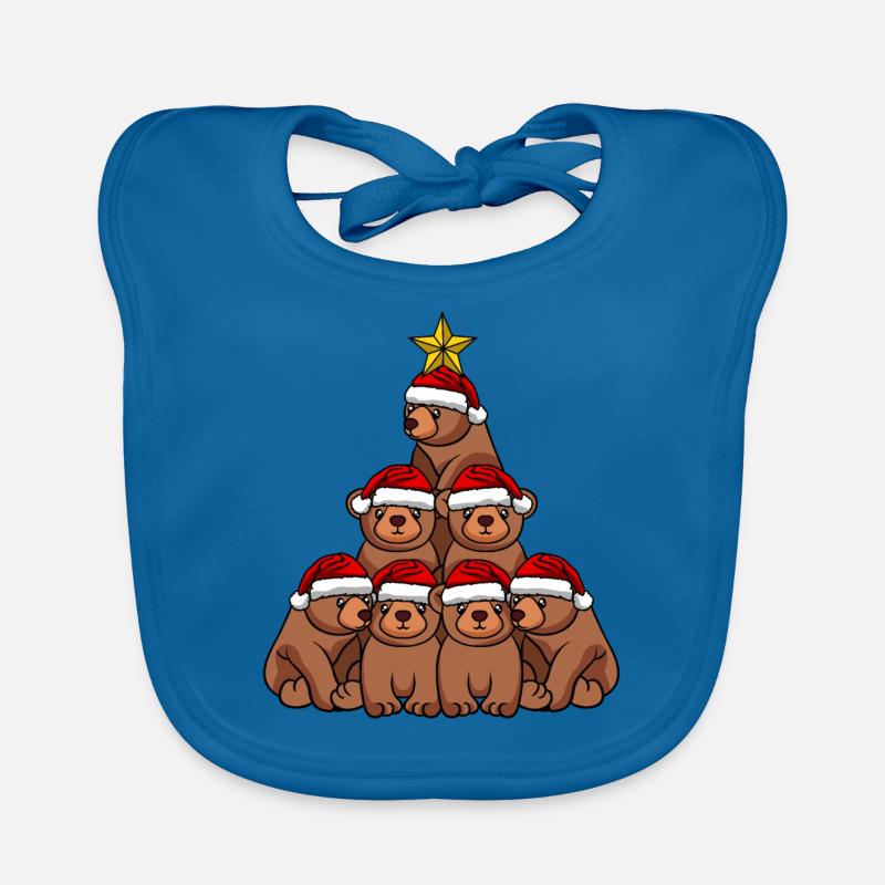 Bear Christmas Tree Organic Baby Bibs