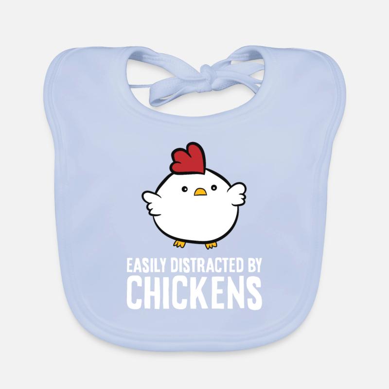 Easily Distracted By Chickens Organic Baby Bibs