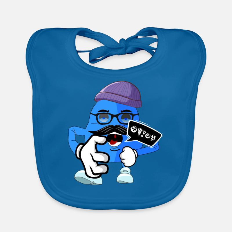 Angry cute comic monster Organic Baby Bibs