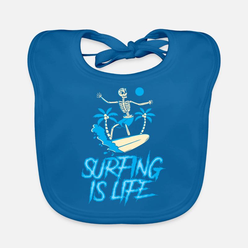 Le surf, c’est la vie Surfboard Surfer Surf Bavoir bio Bébé