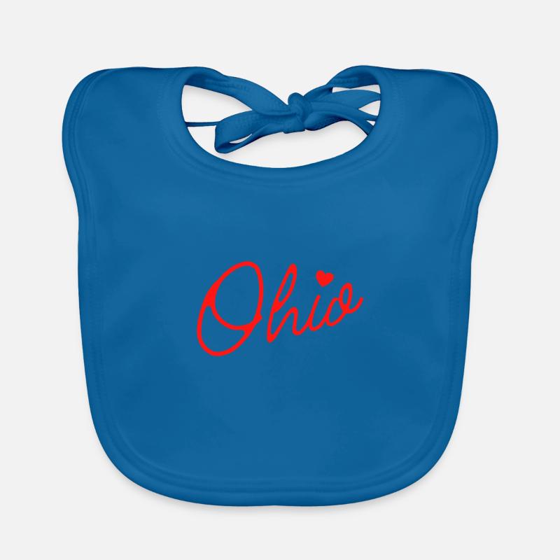 Mignon Ohio Red Script OH Carte Accueil Buckeye State Bavoir bio Bébé