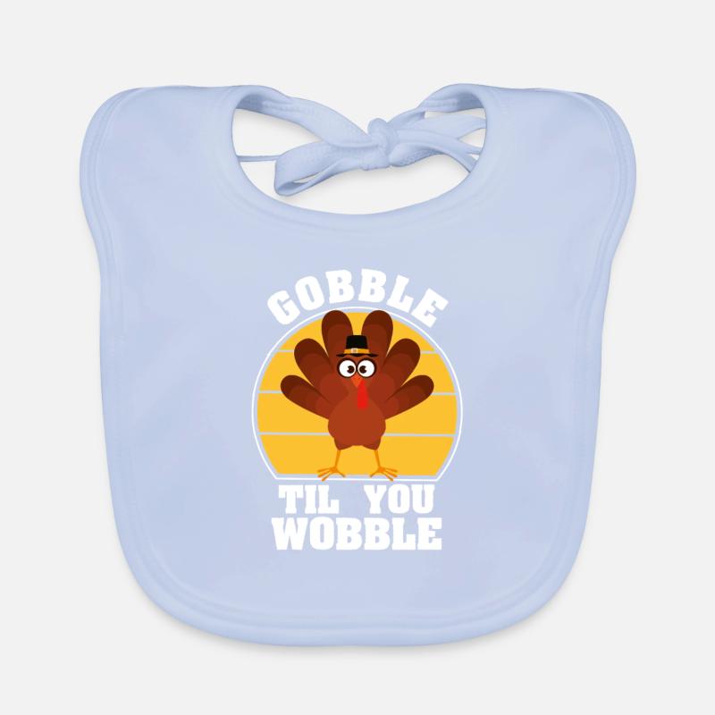 Drôle de dinde Vacances Thanksgiving Day Gobble Bavoir bio Bébé