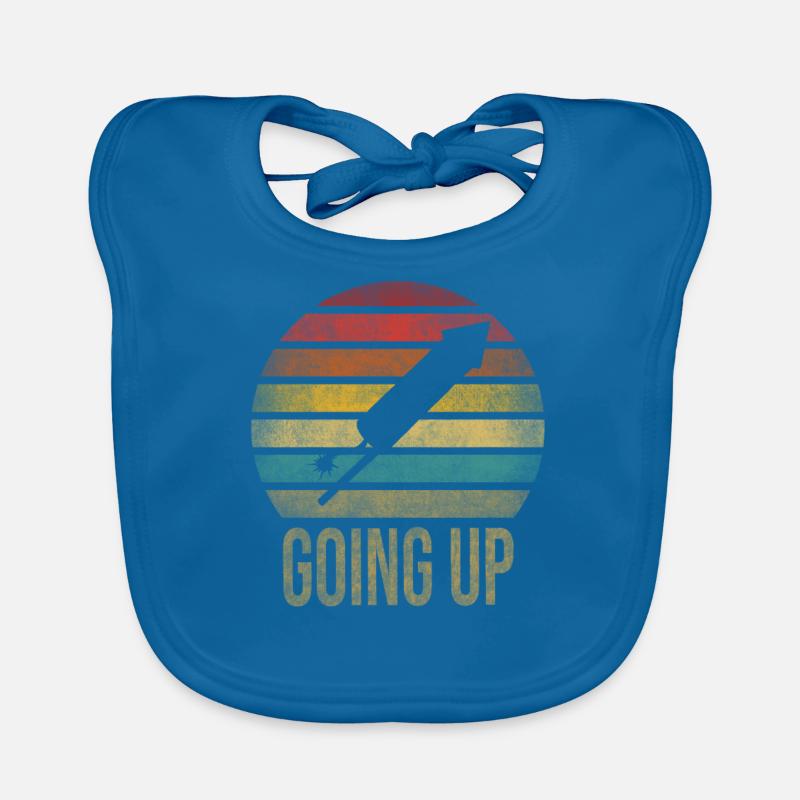 Fireworks Boom Rocket Going Up Launch Retro Baby Bio-Lätzchen