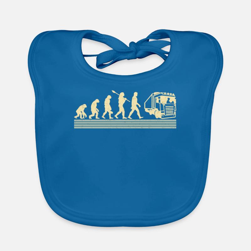 Lkw-fahrer-evolution - Baby Bio-Lätzchen - Pfauenblau