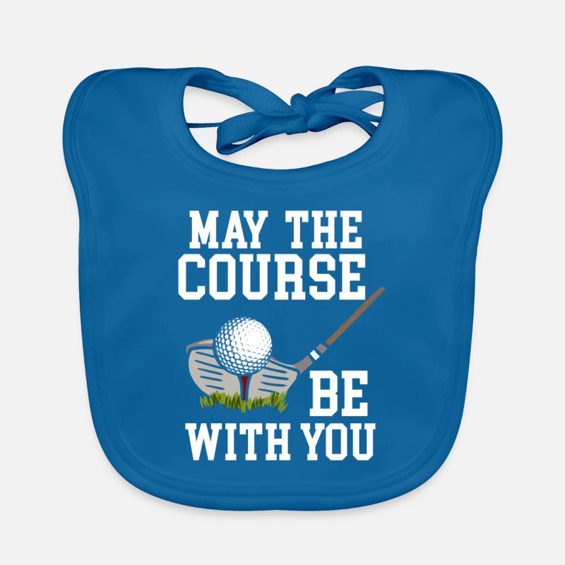 May The Course be Golfer Golf Course Golfer Organic Baby Bibs
