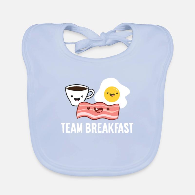 Team Breakfast Love Bacon Eggs And Coffee Organic Baby Bibs
