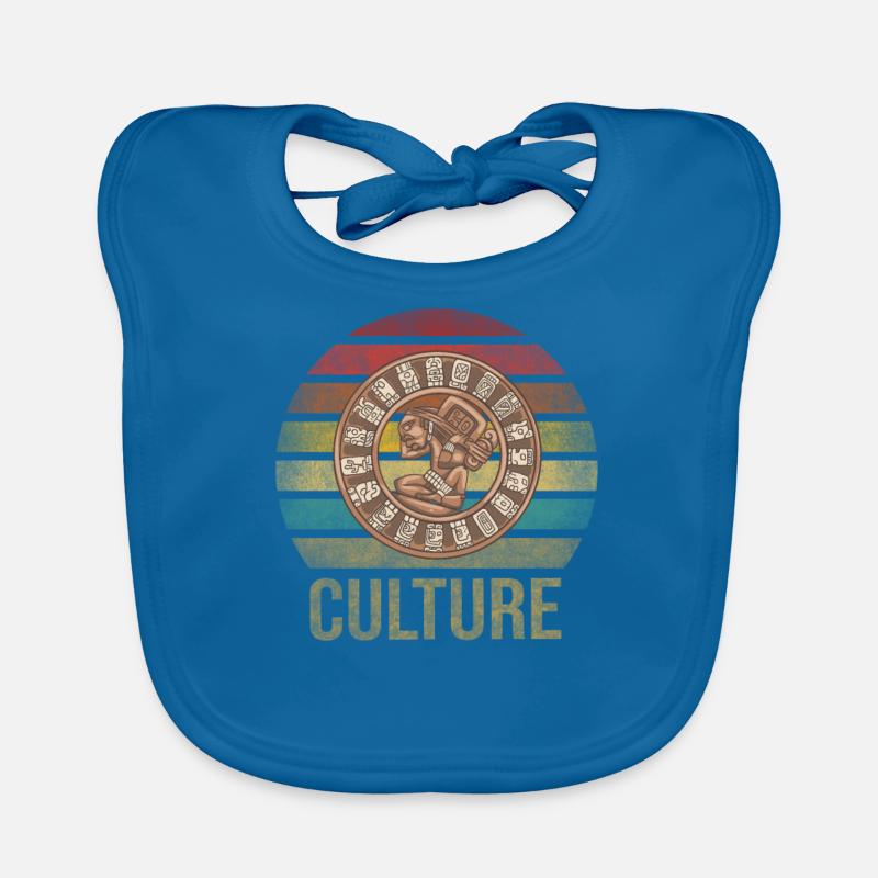 Mayan Calender Maya Itzamna Retro Sunset Baby Bio-Lätzchen