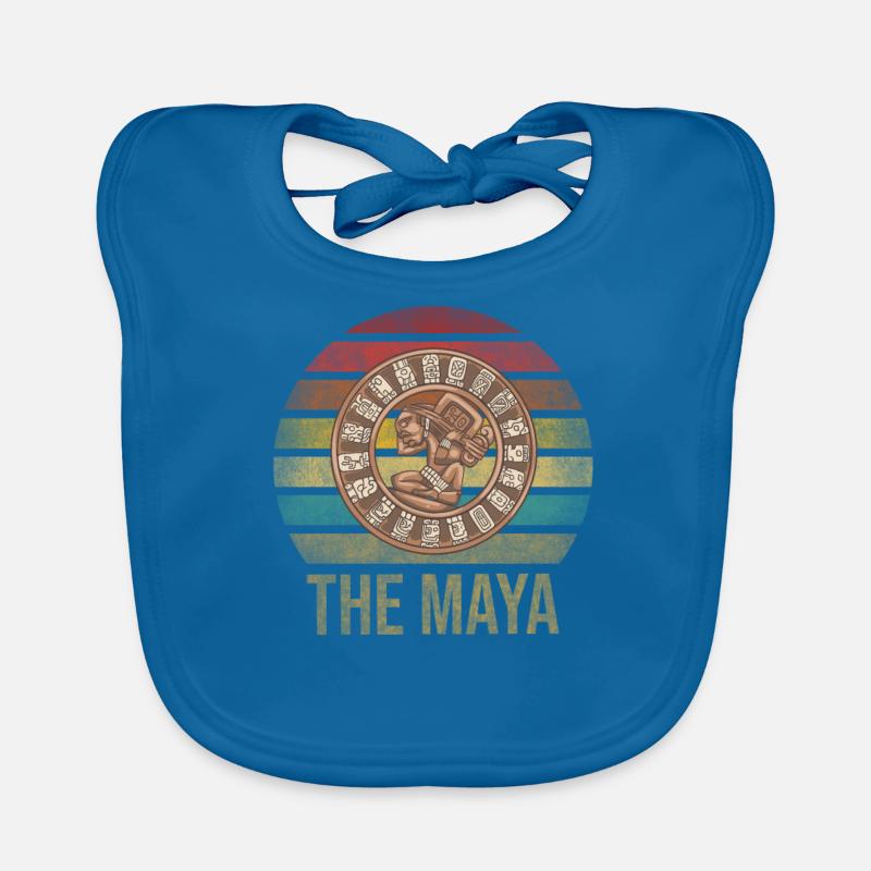 Mayan Calender Maya Itzamna Retro Sunset Baby Bio-Lätzchen