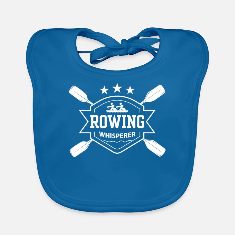 Aviron Whisperer Aviron Aviron Bateau Rameur - Bavoir bio Bébé - bleu paon