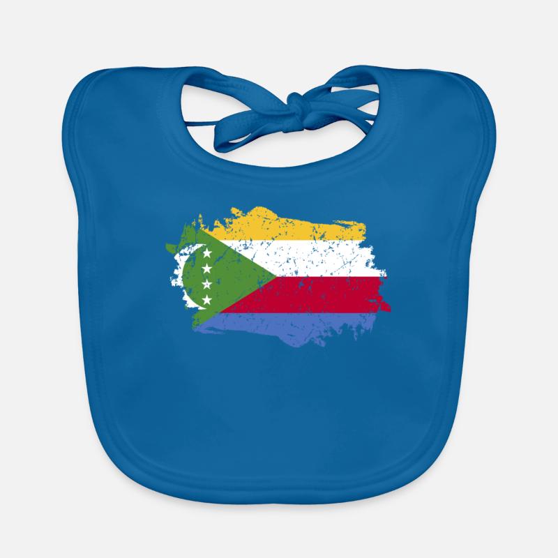 Drapeau des Comores Grunge Drapeau des Comores Bavoir bio Bébé