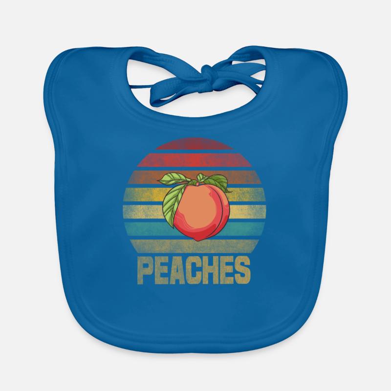 Peach Peaches Fruit Retro Sunset Baby Bio-Lätzchen