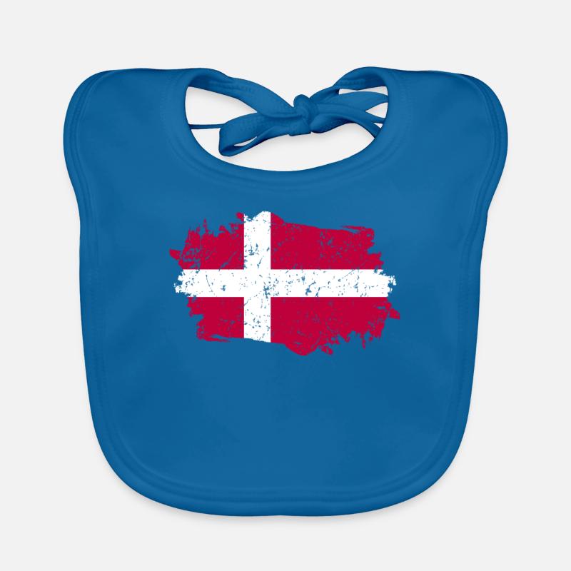 Drapeau du Danemark Grunge Drapeau du Danemark Bavoir bio Bébé