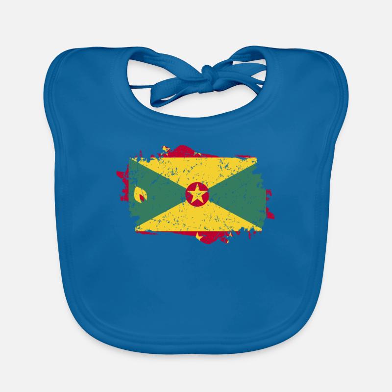 Drapeau de la Grenade Grunge Drapeau de la Grenade Bavoir bio Bébé
