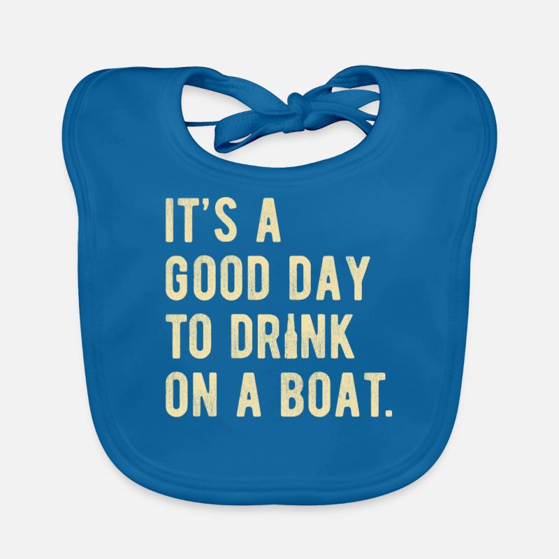 Boot Ausflug Spruch Boot Urlaub Boot Party - Baby Bio-Lätzchen - Pfauenblau