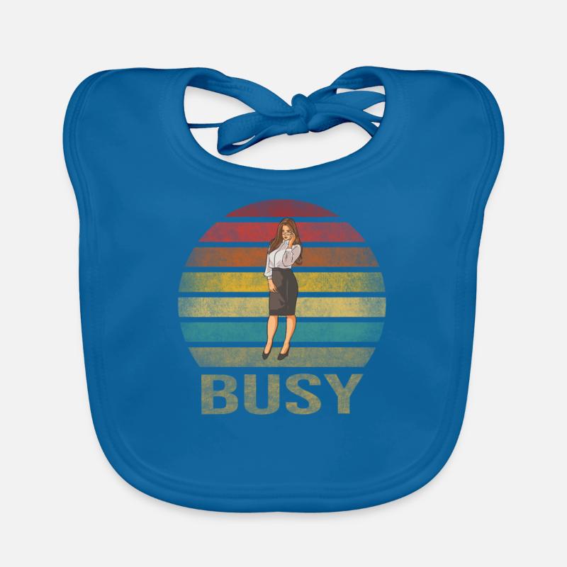 Secretary At Work Hot Office Retro Sunset Organic Baby Bibs