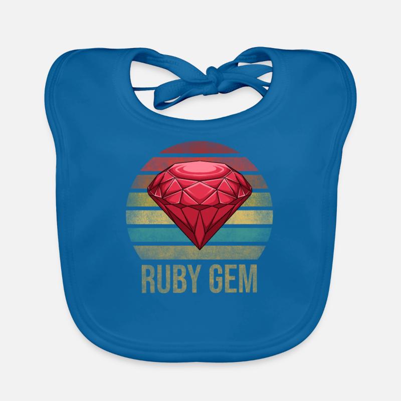 Ruby Gemstone Retro Sunset Organic Baby Bibs
