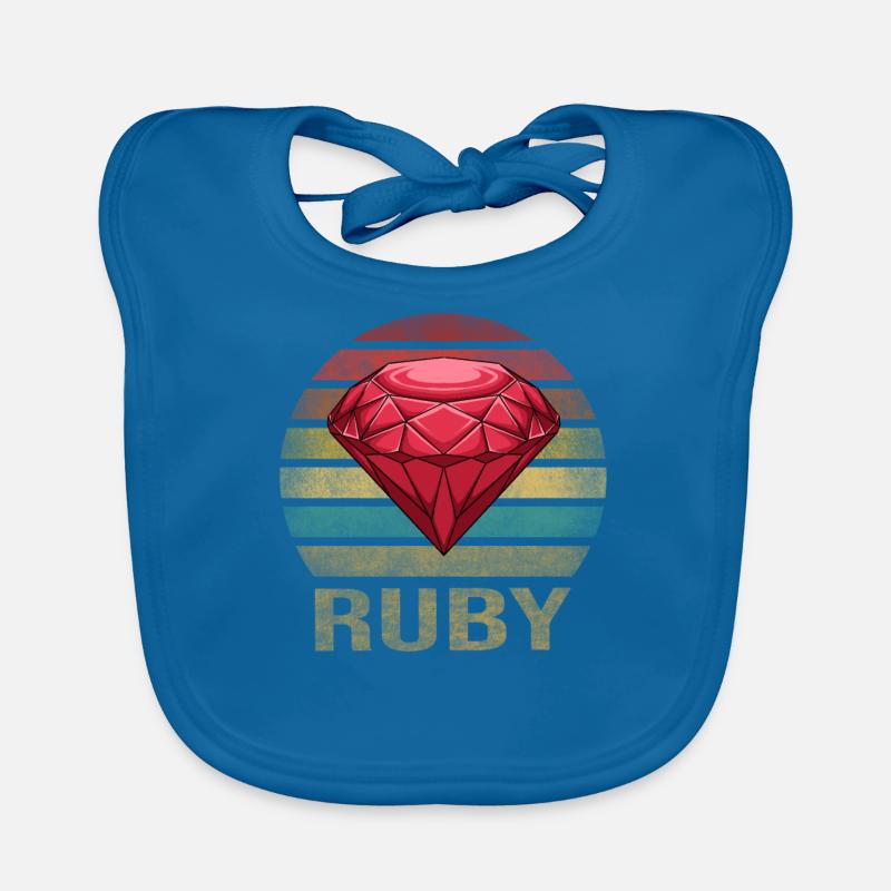 Ruby Gemstone Retro Sunset Organic Baby Bibs