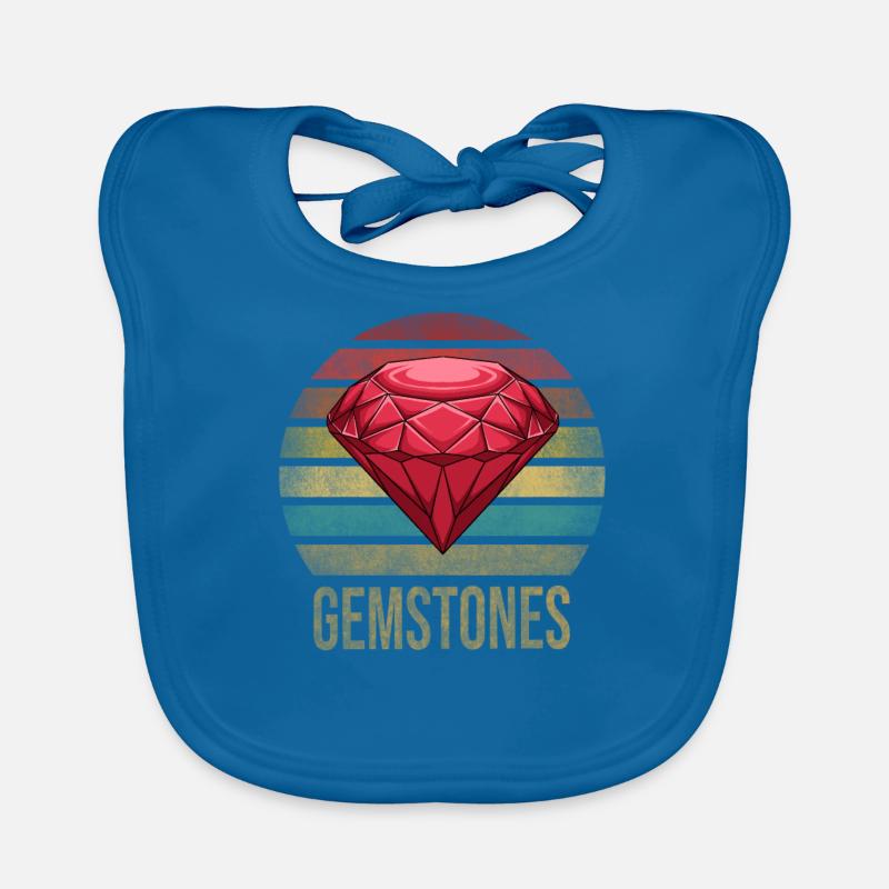 Ruby Gemstone Retro Sunset Organic Baby Bibs