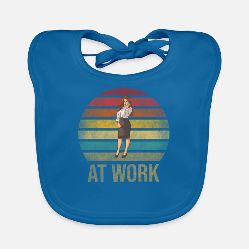 Secretary At Work Hot Office Retro Sunset Organic Baby Bibs