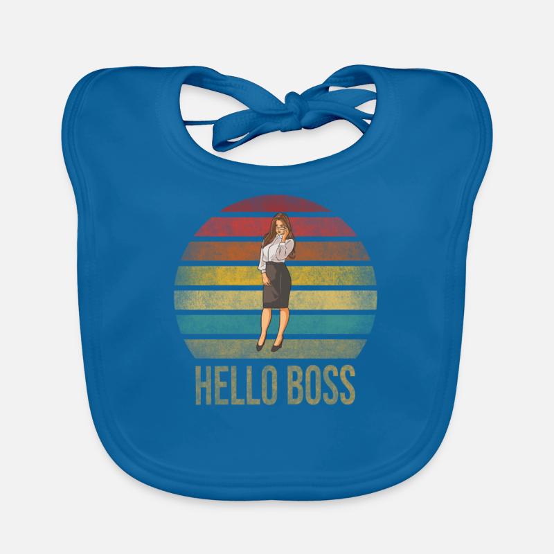 Secretary At Work Hot Office Retro Sunset Organic Baby Bibs