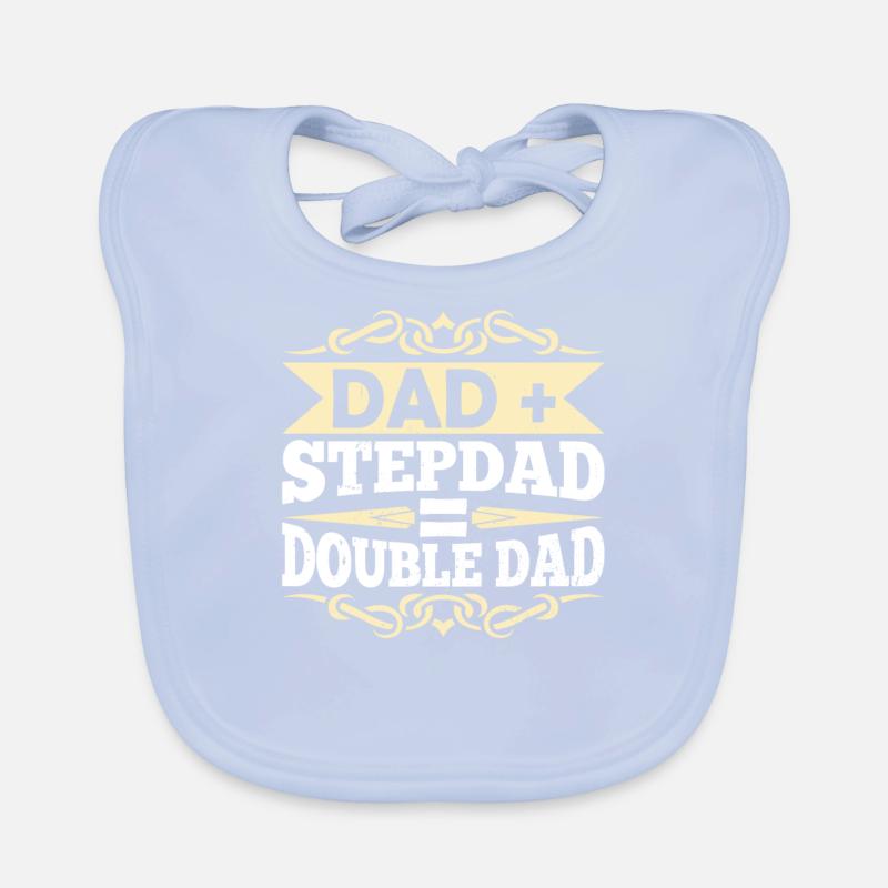 Papa Plus Beau-père Égal Double Papa Stepdad Bavoir bio Bébé