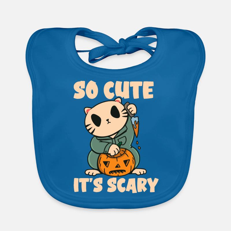 Tenue d’Halloween de citrouille de chat si mignonne que c’est effrayant Bavoir bio Bébé