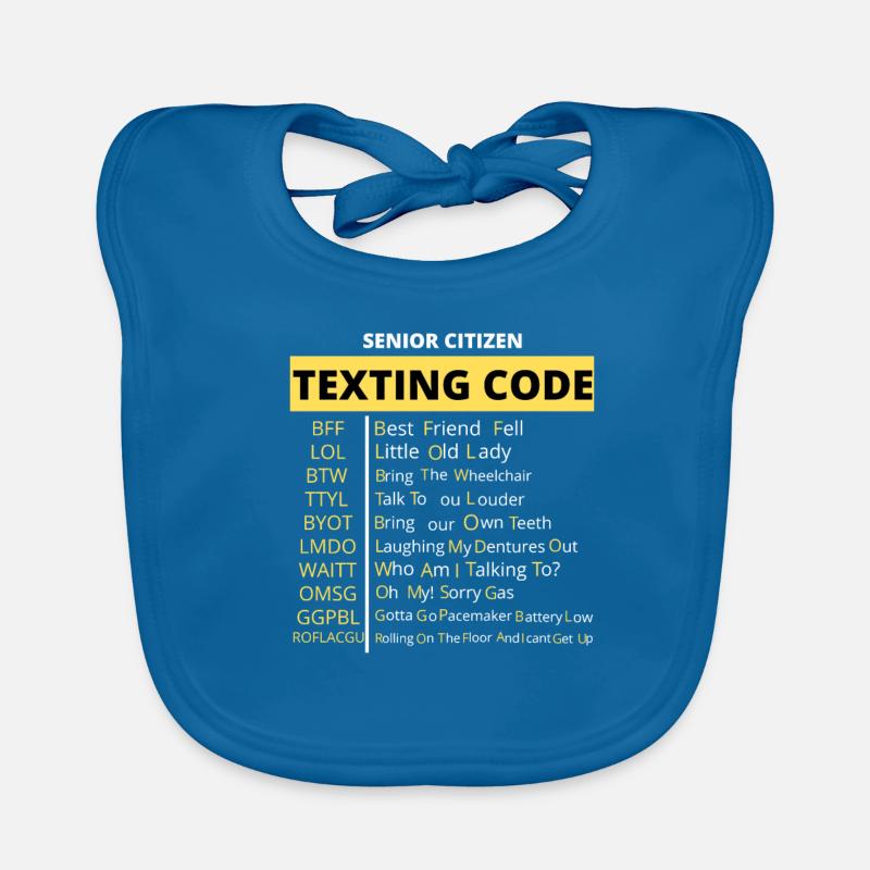 Funny Senior Citizen's Texting Code Design Grandpa Organic Baby Bibs