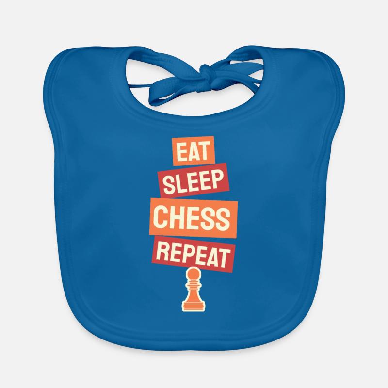 Eat Sleep Chess Repeat Organic Baby Bibs