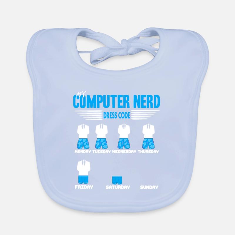 Drôle My Computer Nerd Dress Code T-Shirt Bavoir bio Bébé