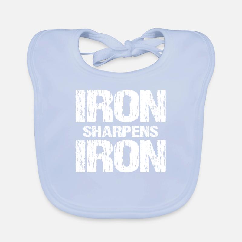 Iron Sharpens Iron Christian Workout Iron Organic Baby Bibs