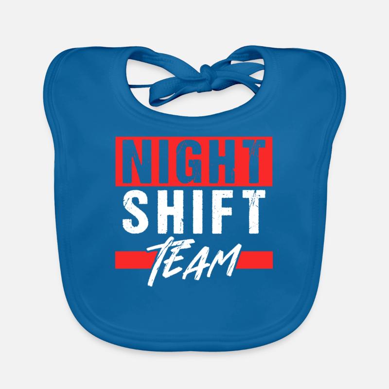 Night Shift Team Work Colleague Night Shift Organic Baby Bibs