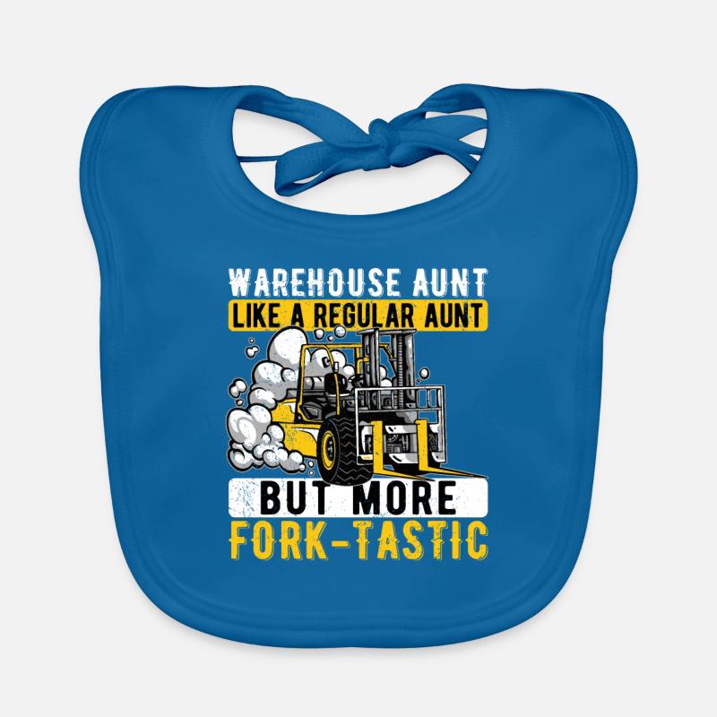 Forklift driver Aunt Forklift Fork-Tastic Organic Baby Bibs