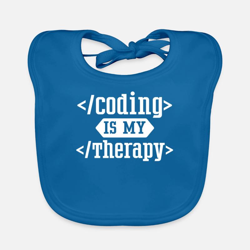Programming Is My Therapy Coding Coder Code Organic Baby Bibs