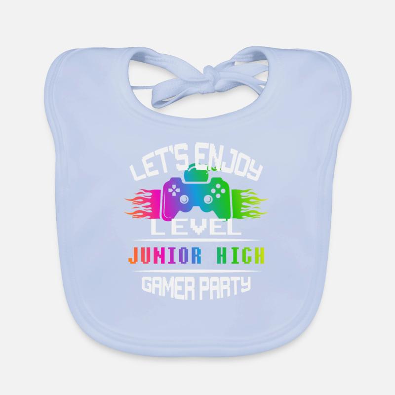 Level JUNIOR HIGH keep calm and game on Organic Baby Bibs