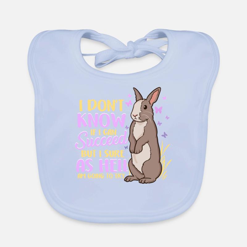 Cute ambitious rabbit challenge Organic Baby Bibs