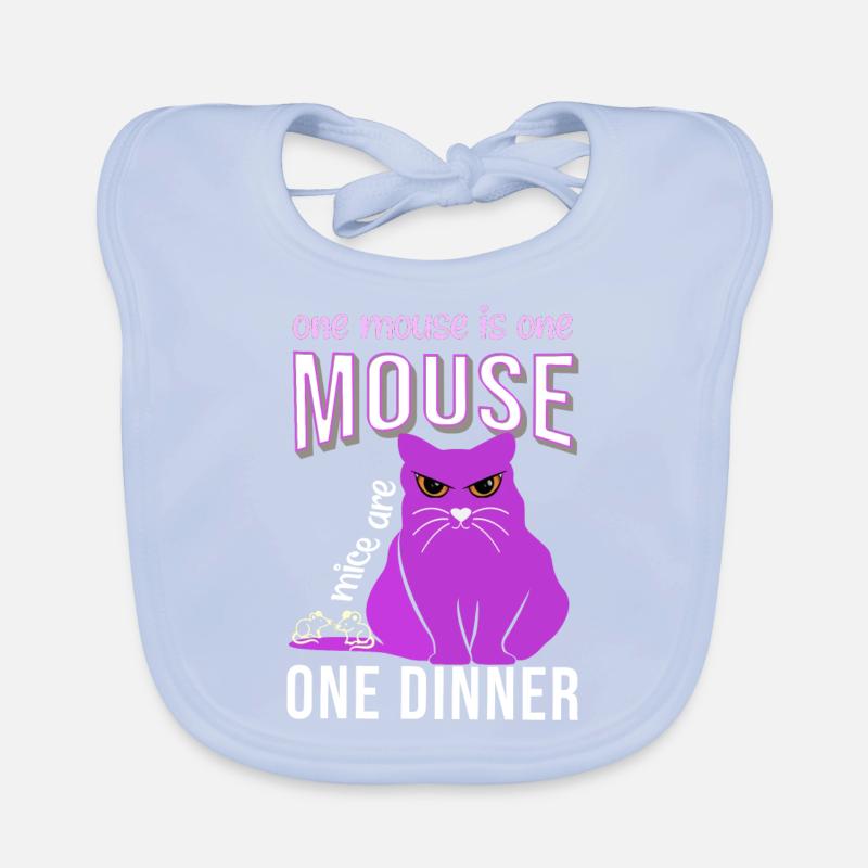 cat saying one mouse is one mouse dinner cat fat Organic Baby Bibs