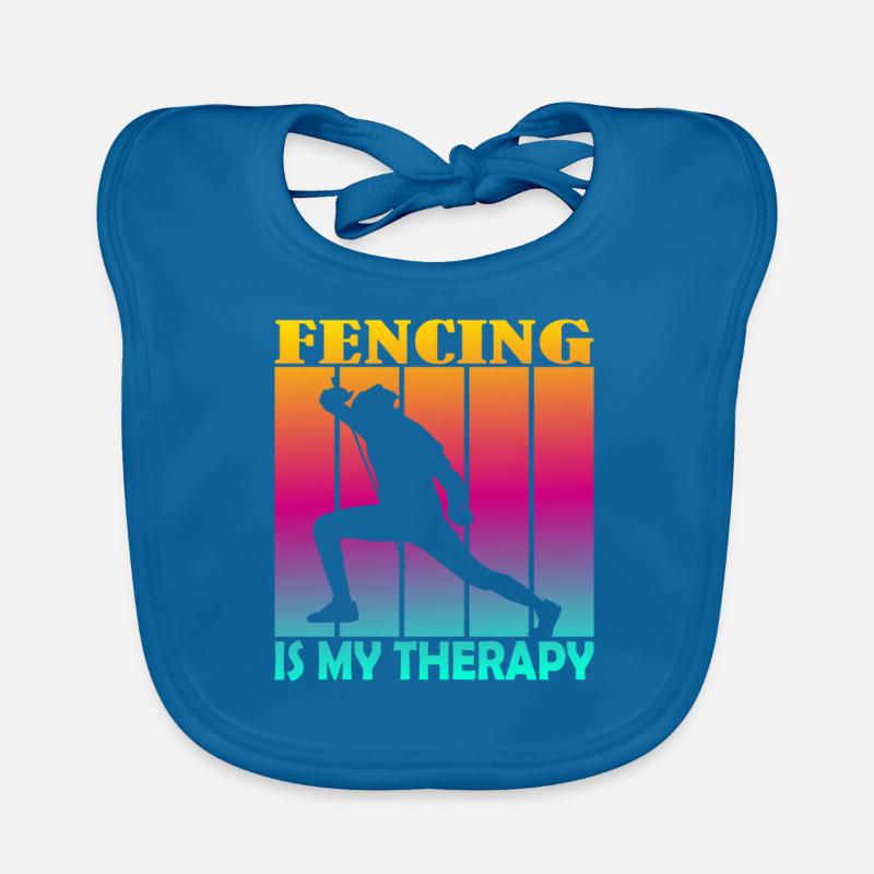 fencing is my therapy Baby Bio-Lätzchen