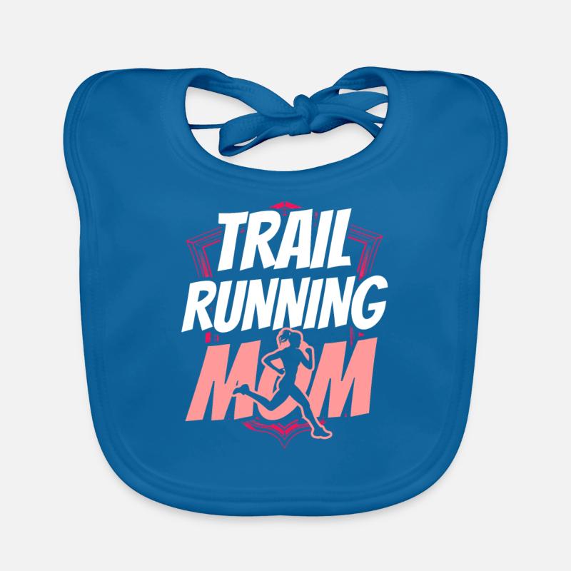 Trail Running Mama Runner Course de trail Running - Bavoir bio Bébé - bleu paon