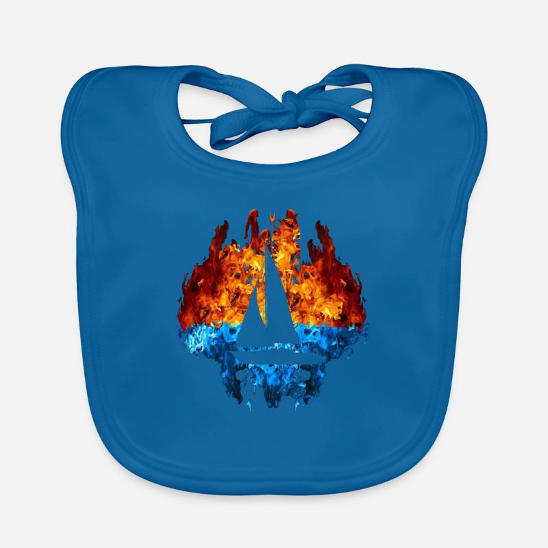 Sailboat Fire Sailor Flames Fire Art Skipper Organic Baby Bibs