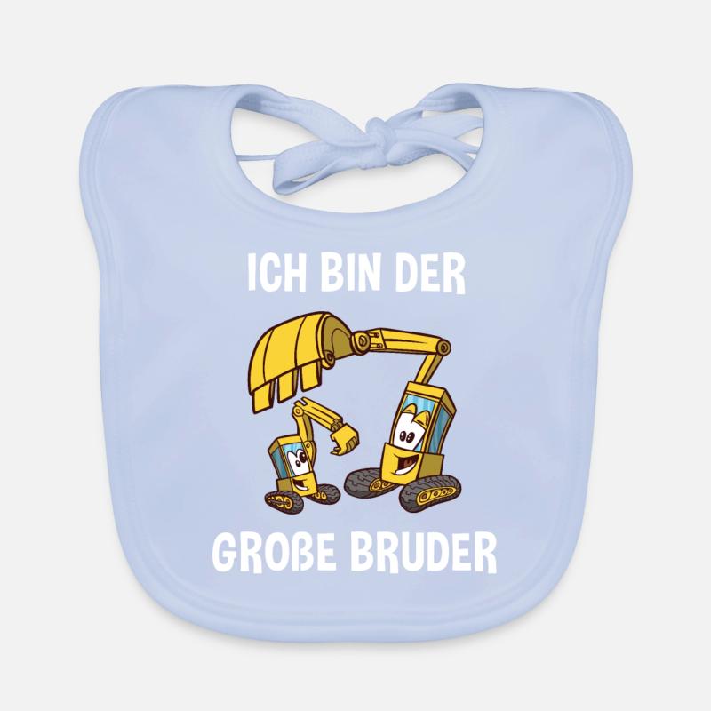 Bagger Großer Bruder - Ich bin der große Bruder Baby Bio-Lätzchen