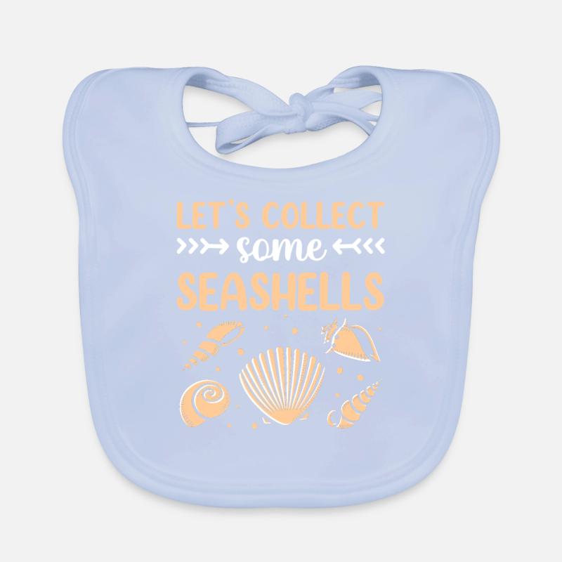 Let's Collect Shells Shell Collector Shell Organic Baby Bibs
