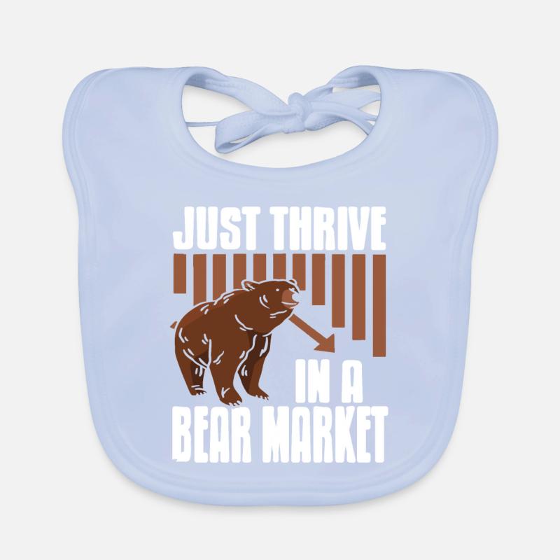 Just Thrive In A Bear Market Cool Trader Design Organic Baby Bibs