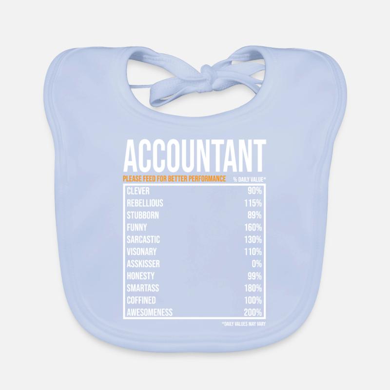 Comptable Valeurs quotidiennes Drôle Comptable Bavoir bio Bébé