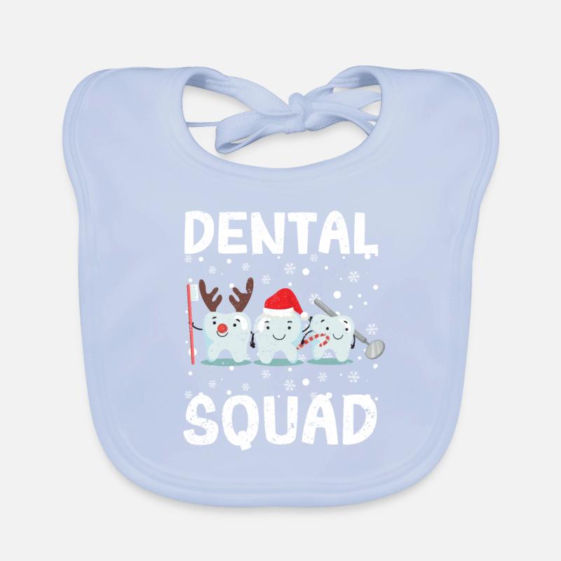 Dental Squad Teeth Dentist Merry Christmas Organic Baby Bibs