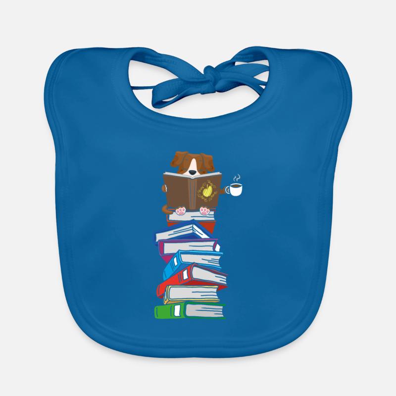 Hund liest Bücher mit Kaffee Baby Bio-Lätzchen