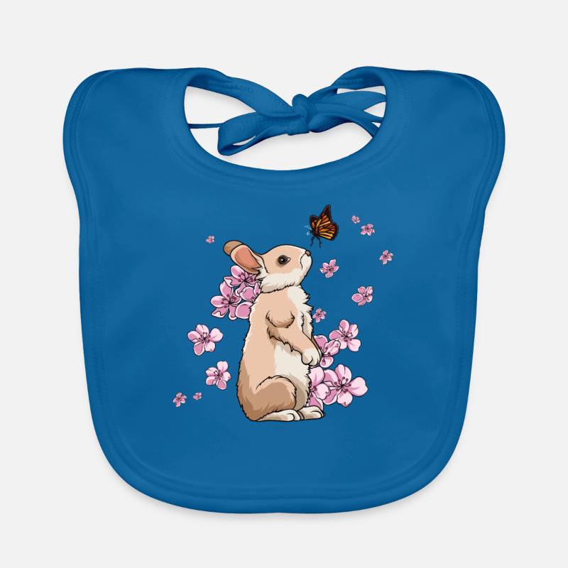 Japanese Cherry Blossom Rabbit Organic Baby Bibs