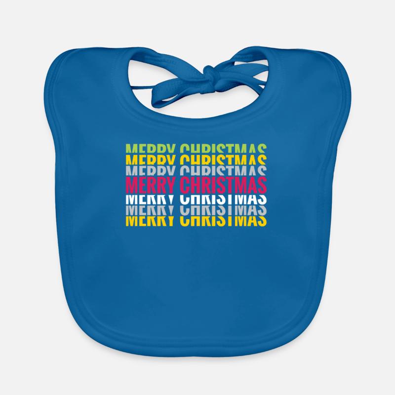 Merry Christmas Norwegian Pattern Organic Baby Bibs