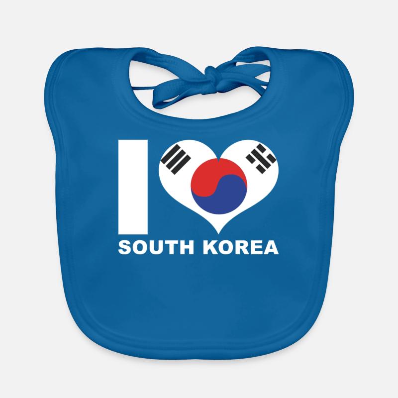 J’adore le drapeau du cœur de la Corée du Sud La Corée du Sud Bavoir bio Bébé