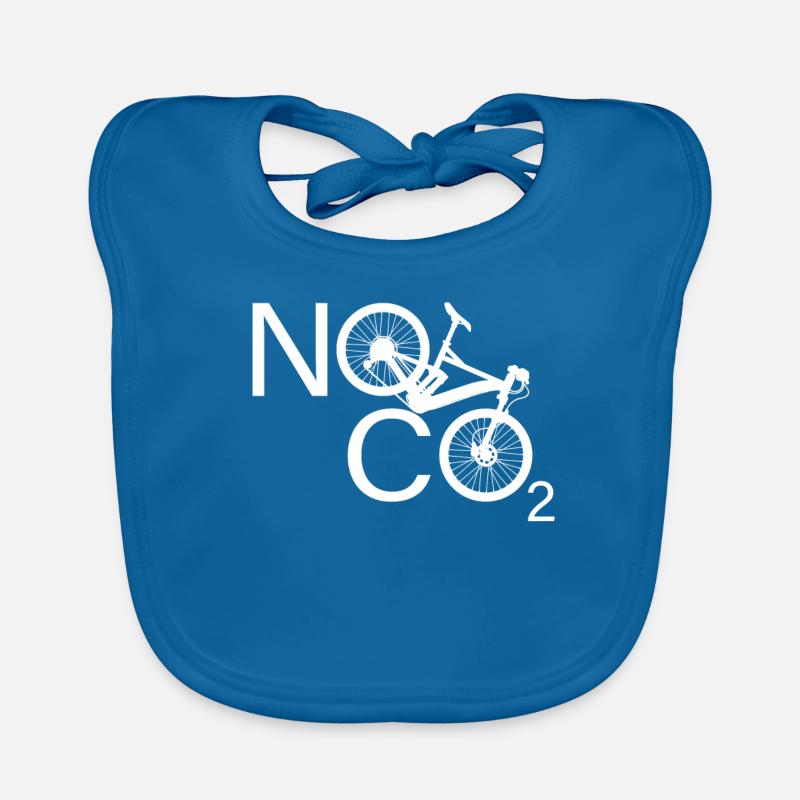 Pas de CO2 Vélo Changement climatique VTT VTT E-Bike - Bavoir bio Bébé - bleu paon